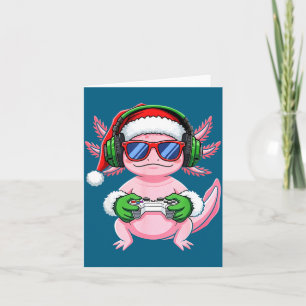 Cartão Camisa de Natal de Axolote Gamer Camisa Divertida