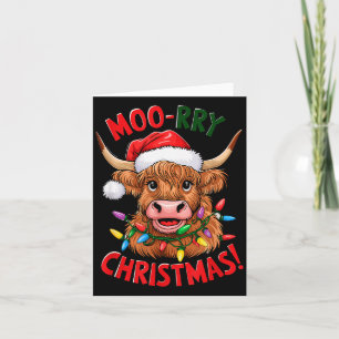 Cartão Camisa de Natal de Vaca das Terras Altas Amante da