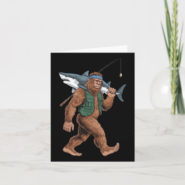 Cartão Camisa De Pescadores De Pé Grande - Sasquatch Engr (Frente)