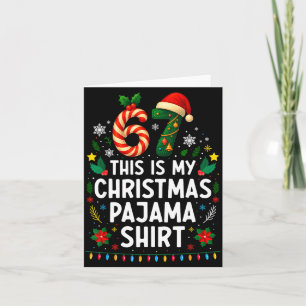 Cartão Camisa de pijama de Natal 67 6 7 Meme engraçado pa