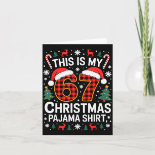 Cartão Camisa de pijama de Natal 67 engraçada meme seis s