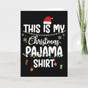 Cartão Camisa de pijama de Natal da família divertida Pjs