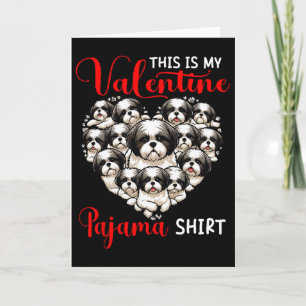Cartão Camisa de pijama de São Valentim Grupo de Shih Tzu