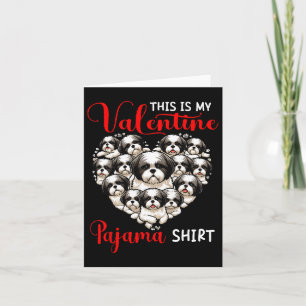 Cartão Camisa de pijama de valentim grupo de Shih Tzus em