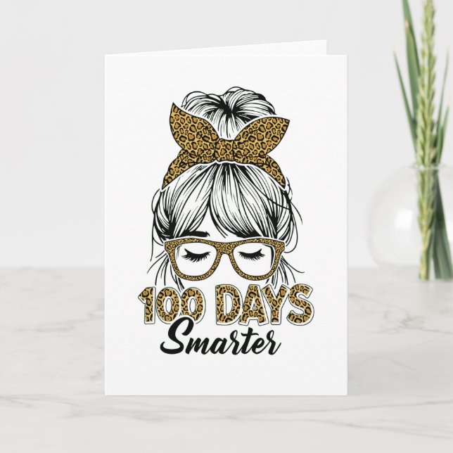 Cartão Camisa de Professora 100 Dias Mais Inteligente com (Frente)