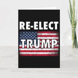 Cartão Camisa de Re-eleição de Trump com Bandeira America