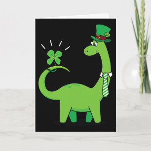 Cartão Camisa de Shamrock do Dia de São Patrício de Dinos