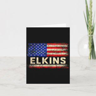 Cartão Camisa de sobrenome Elkins Elkins Nome Bandeira Am