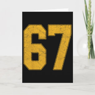 Cartão Camisa de Time Esportivo Uniforme Numerado 67 67º