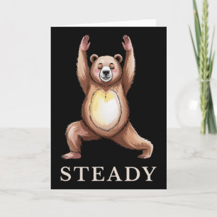 Cartão Camisa de Yoga do Urso Firme Calmo Lance Fofo Yogi