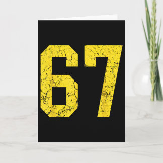 Cartão Camisa Distressed Bright Gold Número 67 Jogador Un