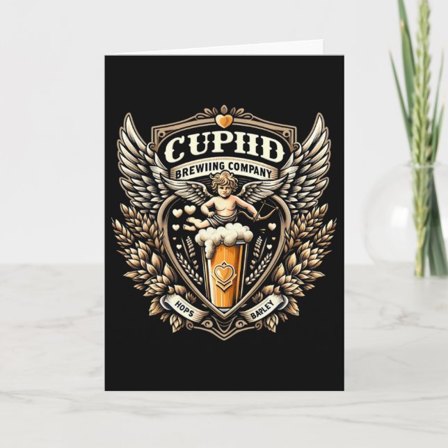 Cartão Camisa do Dia dos Namorados da Cupid's Brewing Com (Frente)