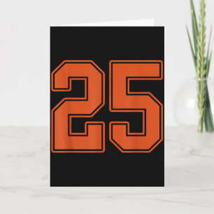 Cartão Camisa do Jogador Laranja Queimado Número 25 Unifo
