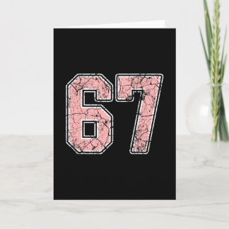Cartão Camisa do Jogador Número 67 Rosa e Branco Uniforme