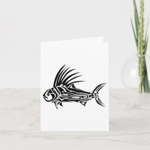 Cartão Camisa-do-mar-roosterisco Legal - Design de peixe-