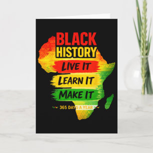 Cartão Camisa do Mês da História Negra Homens Mulheres Af