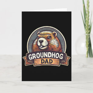 Cartão Camisa do Papai Groundhog Amante dos Groundhogs _2