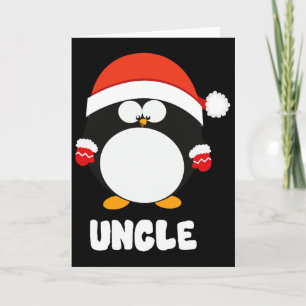 Cartão Camisa do Papai Noel do Natal do Tio Pinguim Famíl