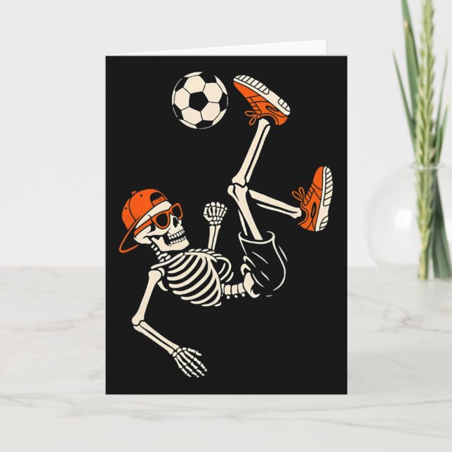 Cartão Camisa engraçada de futebol com esqueleto de Hallo (Frente)
