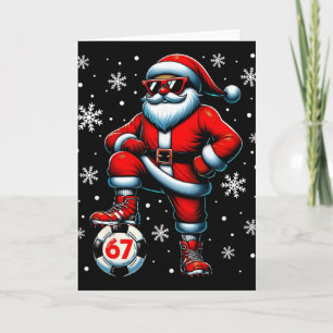Cartão Camisa engraçada de futebol de Natal Papai Noel le