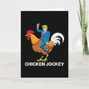 Cartão Camisa engraçada do Jockey de Frango Trump Meme de