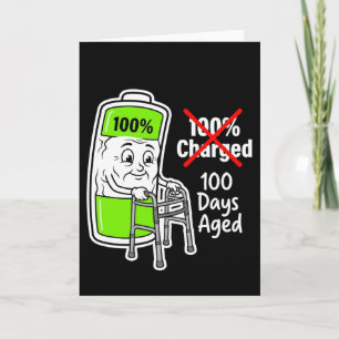 Cartão Camisa Escolar Engraçada de Bateria de 100 Dias