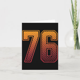 Cartão Camisa Esportiva Laranja Vermelha Número 76 Unifor
