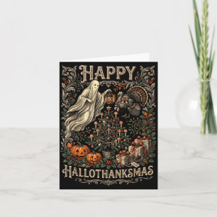 Cartão Camisa feliz hallothanksmas halloween dia de ação