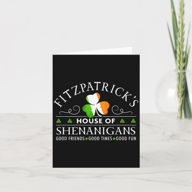 Cartão Camisa Fitzpatrick Casa das Travessuras St Patrick (Frente)
