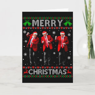 Cartão Camisa Funny Trump Dança Feliz Natal Feio Natal Sw
