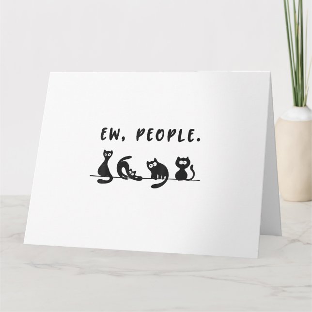 Cartão Camisa-gato-preto, mulheres engraçadas, novo gato- (Frente)