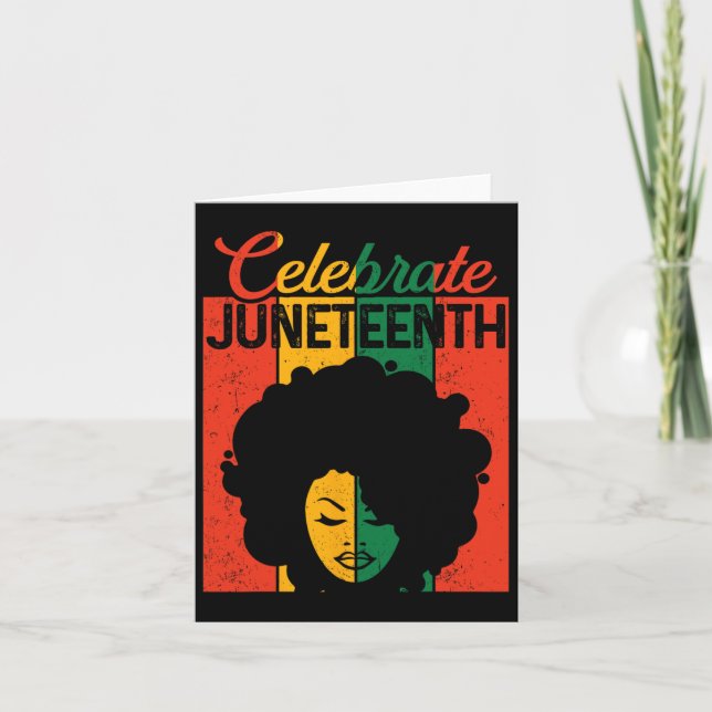 Cartão Camisa Juneteenth Afro Mulheres Negras 1865 Indepe (Frente)