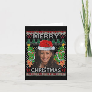 Cartão Camisa Kamala Harris Feliz Natal Feminina Feia C