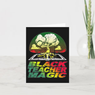 Cartão Camisa Mágica de Professor Negro Retro Camisa de E