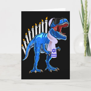 Cartão Camisa Menorasaurus Rex T Rex Dinossauro Hanukkah