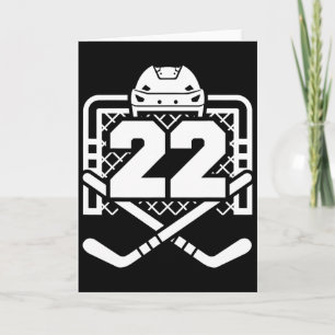 Cartão Camisa Número 22 de Hóquei Jogador de Hóquei Diver