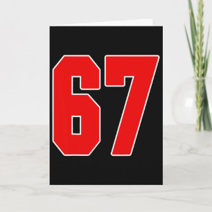 Cartão Camisa Número 67 Vermelho Grande #67 Uniforme Joga