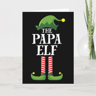 Cartão Camisa Papa Elf Combinando Grupo Familiar Vovô Pai