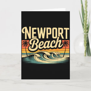 Cartão Camisa Que Diz Newport Beach Cidade Simples