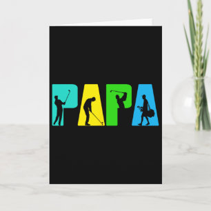 Cartão Camisa Retro de Golfe Papai Golfista. Presentes de