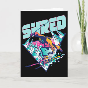 Cartão Camisa Shred Vintage Freestyle Ski Farda dos Anos