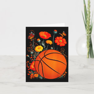 Cartão Camisa Silhueta Basquete Flores Botânico Flor