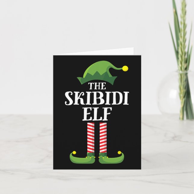 Cartão Camisa Skibidi Elf Combinando Grupo Familiar Natal (Frente)
