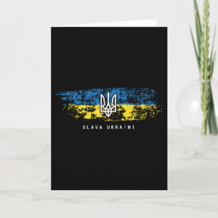 Cartão Camisa Slava Ukraini Bandeira Ucraniana Ucrânia Tr