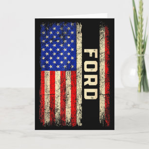 Cartão Camisa Sobrenome Ford Nome Ford Bandeira Americana
