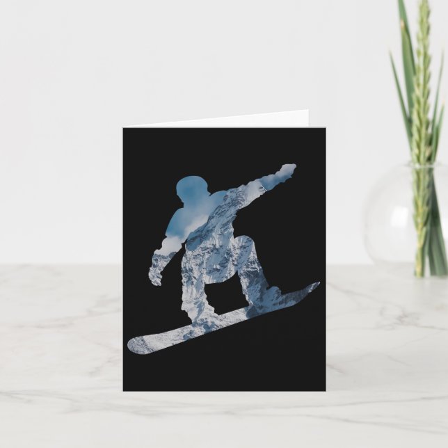 Cartão Camisa T De Montanha Snowboard - Presente Para Sno (Frente)
