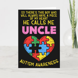 Cartão Camisa Tio Conscientização Autismo Menino Parte do