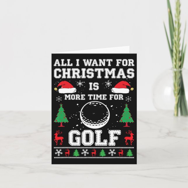 Cartão Camisas de Natal Feias Ajustados Secas Golf Xmas H (Frente)