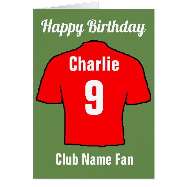 Cartão Camisas do clube de futebol para personalizar (Frente)