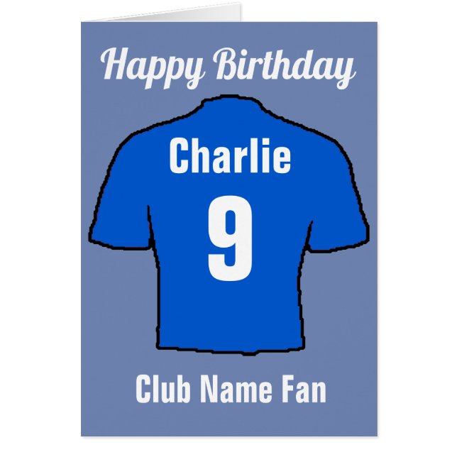 Cartão Camisas do clube de futebol para personalizar (Frente)